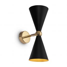 Aplice, corpuri de iluminat pentru pereti - Aplica de perete design decorativ Vesper negru/auriu