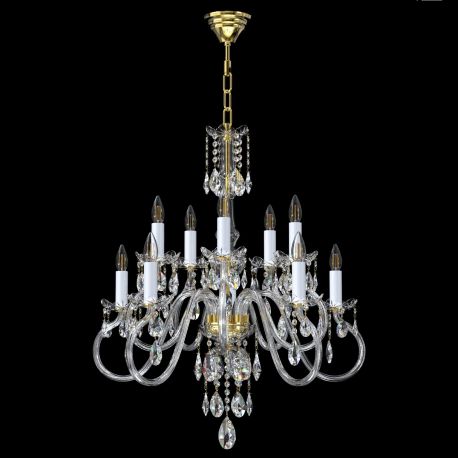 Candelabre, Lustre - Candelabru cu 10 brate LUX design modern, Cristal Bohemia Exclusive Miracle