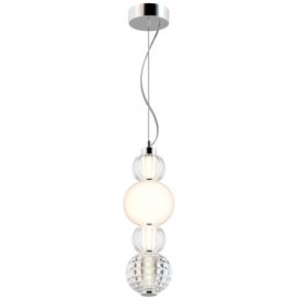 Pendule, Lustre suspendate - Pendul LED design clasic Collar crom