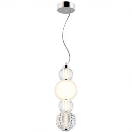 Pendule, Lustre suspendate - Pendul LED design clasic Collar crom