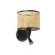 Aplice, corpuri de iluminat pentru pereti - Aplica cu reader LED moderna design natural MAMBO negru/ratan