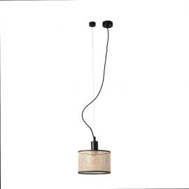 Pendule, Lustre suspendate - Lustra pendul moderna design natural MAMBO 21cm negru/ratan