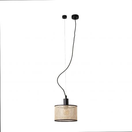 Pendule, Lustre suspendate - Lustra pendul moderna design natural MAMBO 21cm negru/ratan