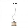 Lustra pendul moderna design natural MAMBO 21cm negru/ratan