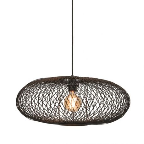 Pendule, Lustre suspendate - Lustra suspendata din bambus Cango negru, 60x25cm