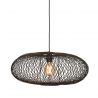 Lustra suspendata din bambus Cango negru, 60x25cm