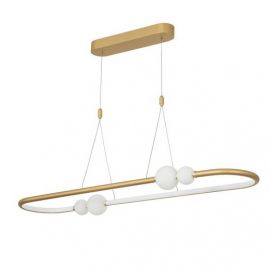 Pendule, Lustre suspendate - Lustra LED dimabila cu telecomanda design modern Celia auriu