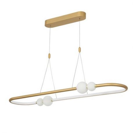 Pendule, Lustre suspendate - Lustra LED dimabila cu telecomanda design modern Celia auriu