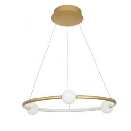 Pendule, Lustre suspendate - Lustra LED dimabila cu telecomanda design modern Celia auriu