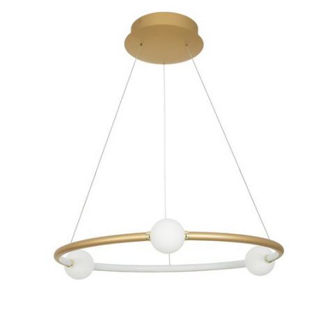 Pendule, Lustre suspendate - Lustra LED dimabila cu telecomanda design modern Celia auriu