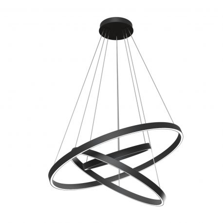 Pendule, Lustre suspendate - Lustra suspendata LED design tehnic Rim negru
