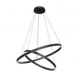 Pendule, Lustre suspendate - Lustra suspendata LED design tehnic Rim negru
