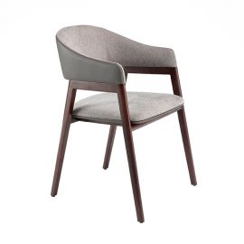 Scaune - Scaun cu brate tapitat design italian Nogal