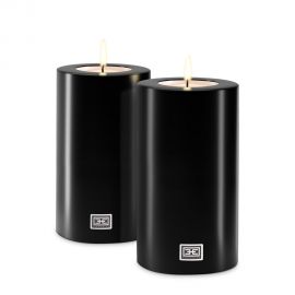 Parfumuri de camera, Idei cadouri, Obiecte decorative - Set de 2 lumanari artificiale, negru 10x21cm