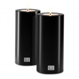 Parfumuri de camera, Idei cadouri, Obiecte decorative - Set de 2 lumanari artificiale, negru 12x25cm