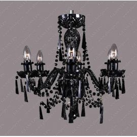 Lustre Cristal Bohemia - Lustra 6 brate cristal Bohemia all black