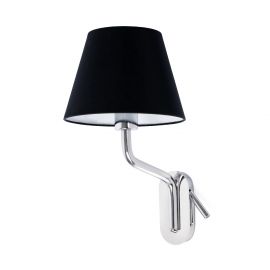 Aplice, corpuri de iluminat pentru pereti - Aplica cu reader LED pe stanga design elegant ETERNA crom/negru