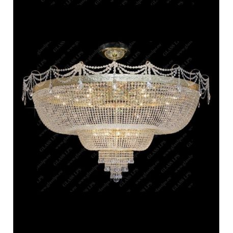 Plafoniere Cristal Bohemia - Plafoniera XXL Cristal Bohemia, F 3 floor, tube, diametru 330cm