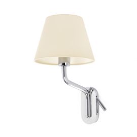 Aplice, corpuri de iluminat pentru pereti - Aplica cu reader LED pe stanga design elegant ETERNA crom/bej