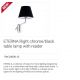 Aplice, corpuri de iluminat pentru pereti - Aplica cu reader LED pe dreapta design elegant ETERNA crom/negru