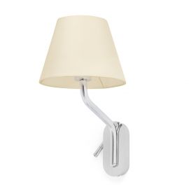 Aplice, corpuri de iluminat pentru pereti - Aplica cu reader LED pe dreapta design elegant ETERNA crom/bej