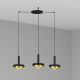 Pendule, Lustre suspendate - Lustra cu 3 Pendule design modern WHIZZ negru/auriu