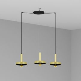 Pendule, Lustre suspendate - Lustra cu 3 Pendule design modern WHIZZ auriu/negru