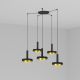 Pendule, Lustre suspendate - Lustra cu 5 Pendule design modern WHIZZ negru/auriu
