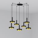 Lustra cu 7 Pendule design modern WHIZZ negru/auriu
