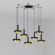 Pendule, Lustre suspendate - Lustra cu 7 Pendule design modern WHIZZ negru/auriu