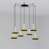 Lustra cu 7 Pendule design modern WHIZZ auriu/negru