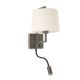Aplice, corpuri de iluminat pentru pereti - Aplica perete cu reader LED design clasic FRAME auriu/bej