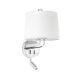 Aplice, corpuri de iluminat pentru pereti - Aplica perete cu reader LED moderna design elegant MONTREAL crom/alb