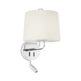Aplice, corpuri de iluminat pentru pereti - Aplica perete cu reader LED moderna design elegant MONTREAL crom/bej
