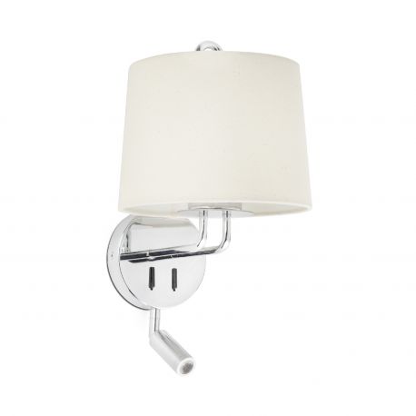 Aplice, corpuri de iluminat pentru pereti - Aplica perete cu reader LED moderna design elegant MONTREAL crom/bej