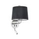Aplice, corpuri de iluminat pentru pereti - Aplica perete cu reader LED moderna design elegant MONTREAL crom/negru