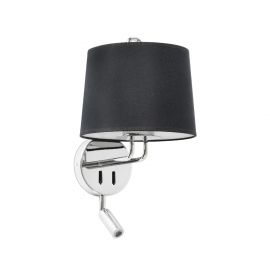 Aplice, corpuri de iluminat pentru pereti - Aplica perete cu reader LED moderna design elegant MONTREAL crom/negru