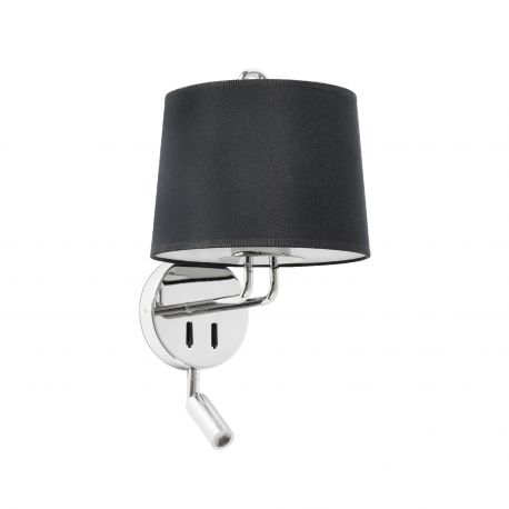 Aplice, corpuri de iluminat pentru pereti - Aplica perete cu reader LED moderna design elegant MONTREAL crom/negru