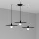 Pendule, Lustre suspendate - Lustra cu 3 Pendule design modern PLAT negru