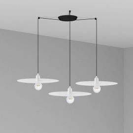 Pendule, Lustre suspendate - Lustra cu 3 Pendule design modern PLAT alb