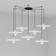 Pendule, Lustre suspendate - Lustra cu 7 Pendule design modern PLAT alb