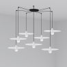 Lustra cu 7 Pendule design modern PLAT alb