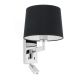 Aplice, corpuri de iluminat pentru pereti - Aplica cu reader LED stil clasic design elegant ARTIS crom/negru