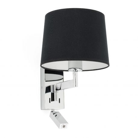 Aplice, corpuri de iluminat pentru pereti - Aplica cu reader LED stil clasic design elegant ARTIS crom/negru