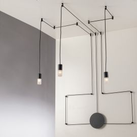 Pendule, Lustre suspendate - Lustra cu 3 pendule design modern SPIDER antracit