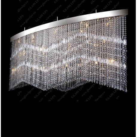 Lustre Cristal Bohemia - Lustra moderna cristal Bohemia, L-200cm L17 010/25/3, 3-SK, F 2 coat, tube