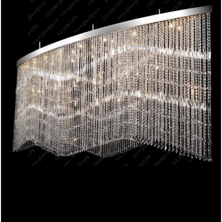Lustre Cristal Bohemia - Lustra moderna cristal Bohemia, L-300cm L17 010/38/3, 3-SK, F 2 coat, tube