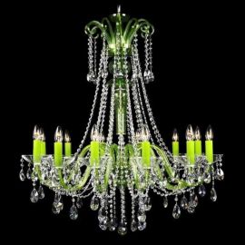 Lustre Cristal Bohemia - Lustra 12 brate cristal Bohemia L11 907/12/1-A, F olivine, BC