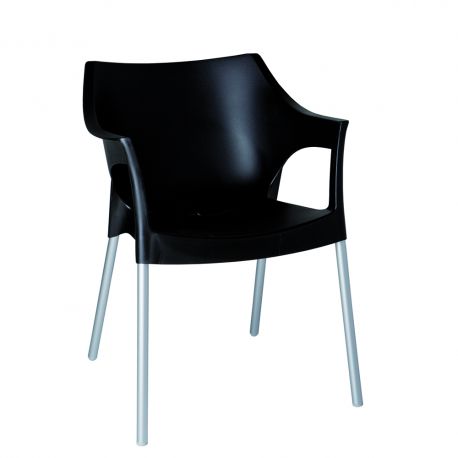 Seturi scaune, HoReCa - Set de 2 scaune interior / exterior din polipropilena si aluminiu POLE