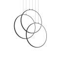 Lustra LED suspendata design geometric circular FRAME PL neagra